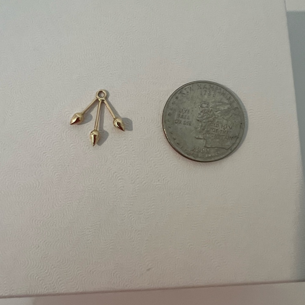 Zoe Chicco Solid 14k Yellow Gold 3 Bullet Stud Charm/Jacket (Single) - Picture 3 of 5
